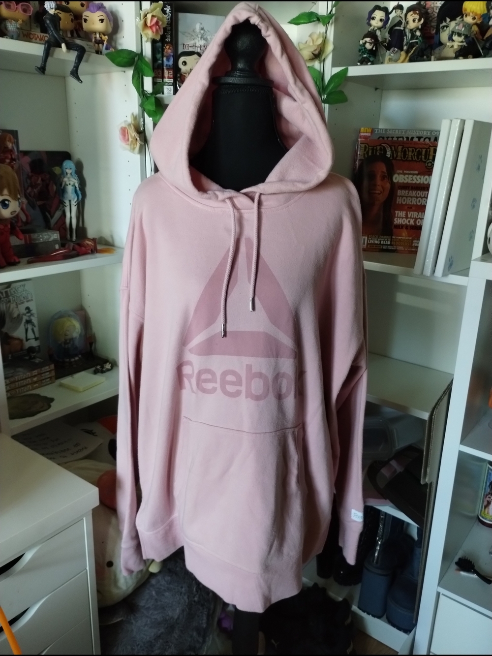 Reebok Pink Oversized Logo Hoodie